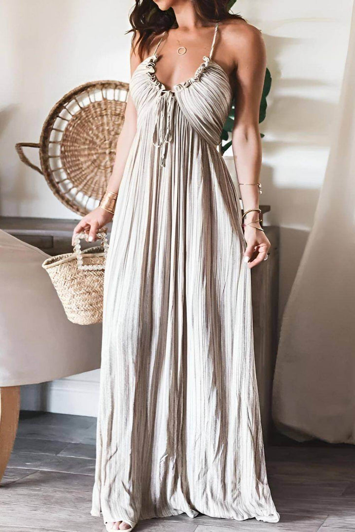 Lanie - Elegant Pleated Maxi Gown
