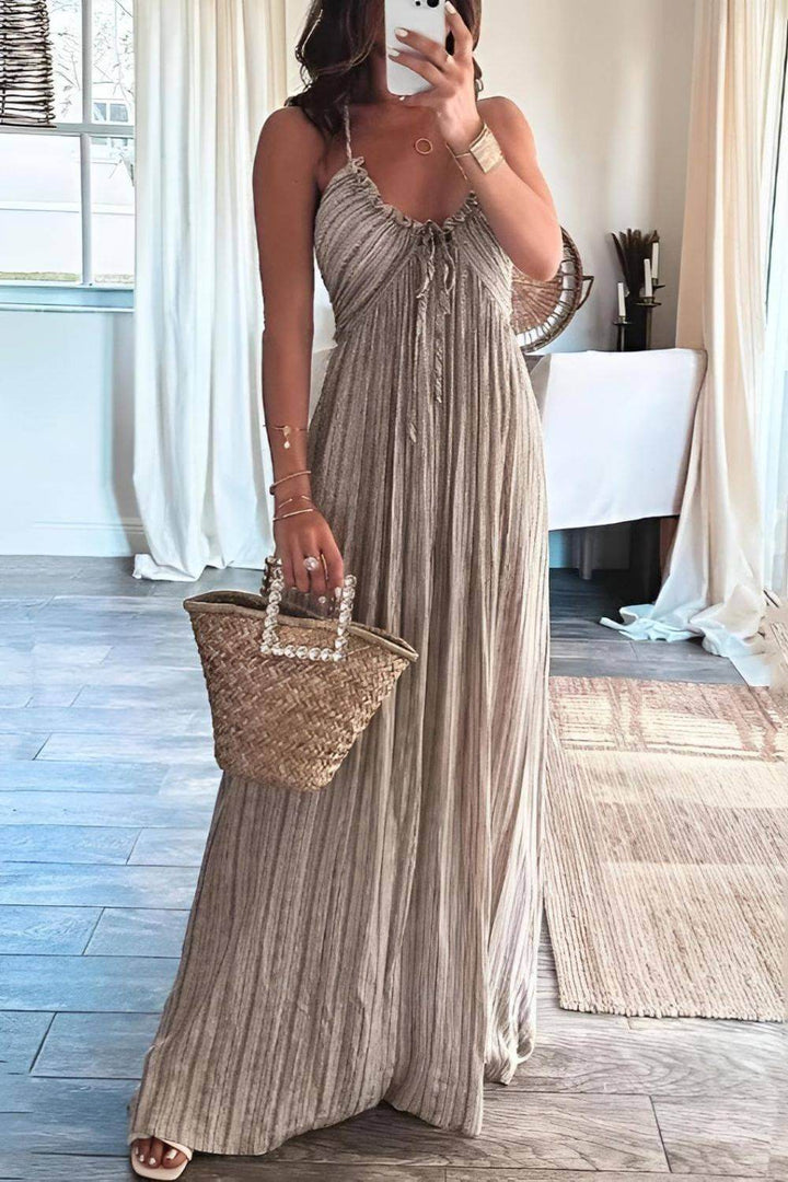 Lanie - Elegant Pleated Maxi Gown