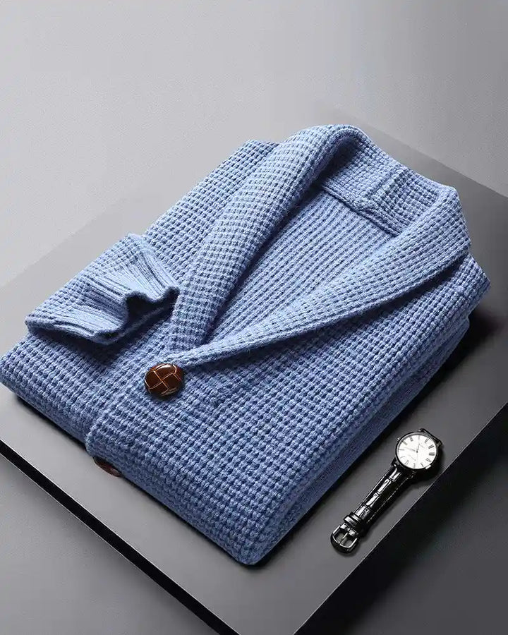 Wayne - Lapel Button Cardigan Sweater